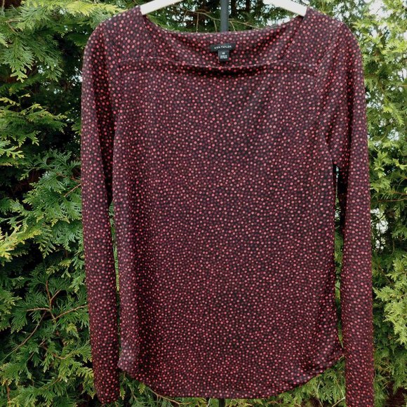Ann Taylor Stylish Square-Neck Stretchy Long-Sleeve Top - Picture 1 of 3